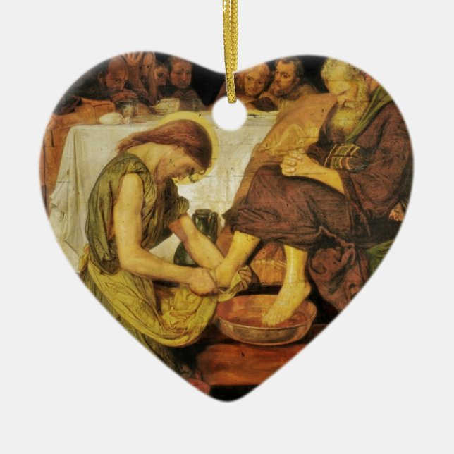 Ornamento De Cerâmica Jesus Discípulo dos Pés (Frente)