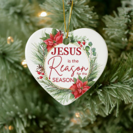 Ornamento De Cerâmica Jesus é a razão do Natal da temporada