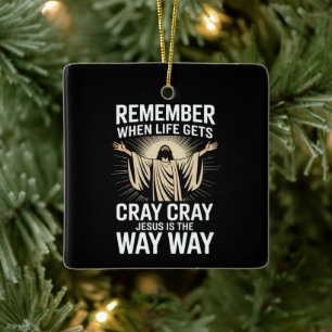 Ornamento De Cerâmica Jesus É O Caminho Natal Divertido Fé Religiosa