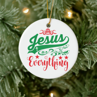 Ornamento De Cerâmica Jesus é tudo Natal cristão, filho de Deus