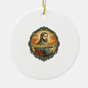 Ornamento De Cerâmica Jesus Envergonhado Tropeçando Superfície Plana Clu