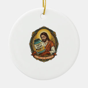 Ornamento De Cerâmica Jesus Exausto Tubo de Proteína Vazia Humor de Acad