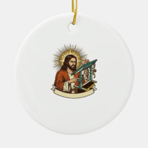 Ornamento De Cerâmica Jesus Mesa de Pé Quebrada Presa no Meio Escritório