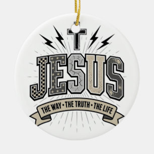 Ornamento De Cerâmica Jesus O Caminho A Verdade A Vida Cristão Vintage