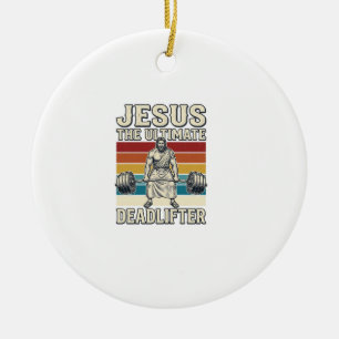 Ornamento De Cerâmica Jesus O Levantador de Peso Definitivo Desenho Veto