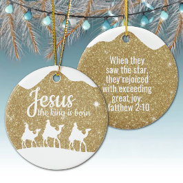 Ornamento De Cerâmica Jesus the King is Born Divine Passage ⛪️ 🎄