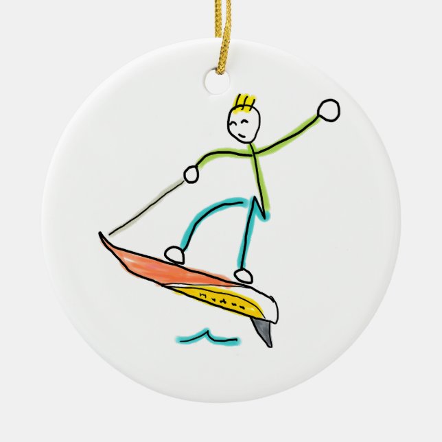 Ornamento De Cerâmica Jetboard Stickman (Frente)