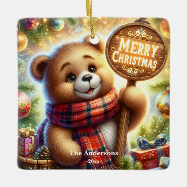 Ornamento De Cerâmica Jingle and Mingle Christmas Party (Frente)