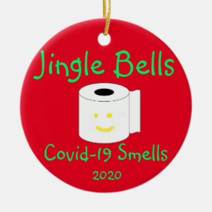 Ornamento De Cerâmica Jingle Bells, Cheiros De Covid-19