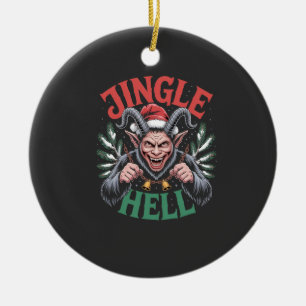 Ornamento De Cerâmica Jingle Hell Christmas Krampus Mau Xmas
