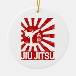 Ornamento De Cerâmica Jiu Jitsu Fighter Japonês Vintage Artes Marciais