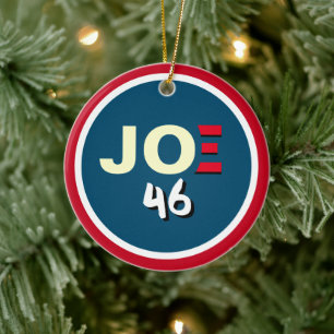 Ornamento De Cerâmica JOE 46 BIDEN Red Blue Christmas