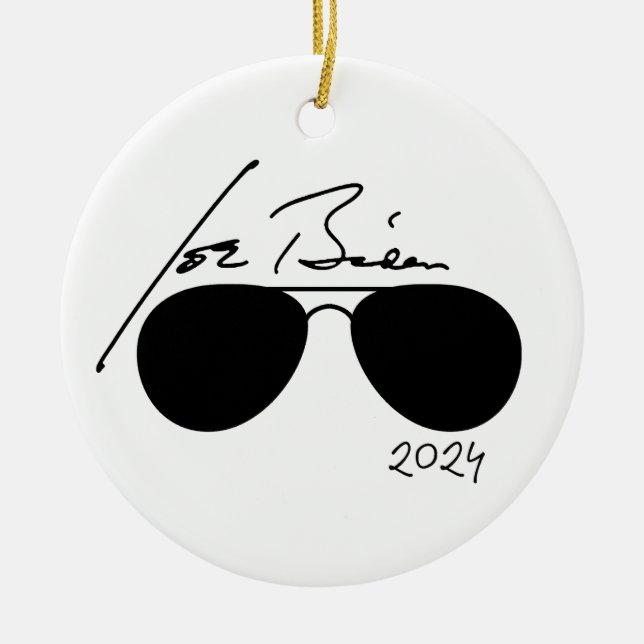 Ornamento De Cerâmica Joe Biden Aviators 2024 (Frente)