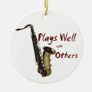 Ornamento De Cerâmica Joga bem com outros saxofones
