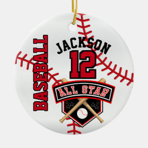 Ornamento De Cerâmica Jogador ⚾ Baseball em Estrela