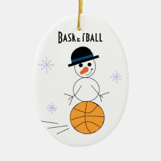 Ornamento De Cerâmica Jogador de Basquete de Neve