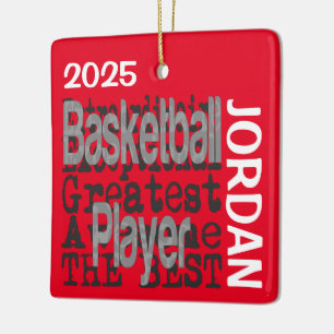 Ornamento De Cerâmica Jogador de Basquete Extraordinário PERSONALIZADO