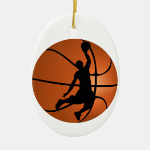 Ornamento De Cerâmica Jogador de Basquete Slam Dunk