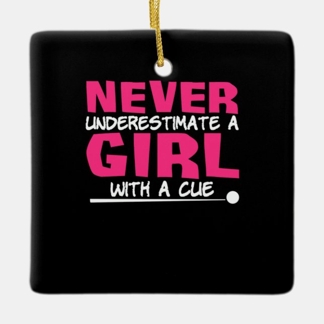 Ornamento De Cerâmica Jogador de Bilhar | Piscina Billiard Girl Com Uma  (Frente)