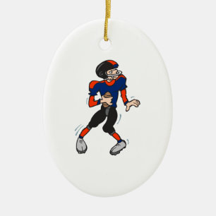 Ornamento De Cerâmica jogador de futebol americano quarterback desenho a