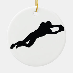 Ornamento De Cerâmica Jogador de futebol Black Silhouette