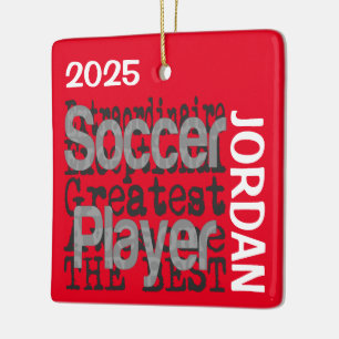 Ornamento De Cerâmica Jogador de Futebol Extraordinário PERSONALIZADO
