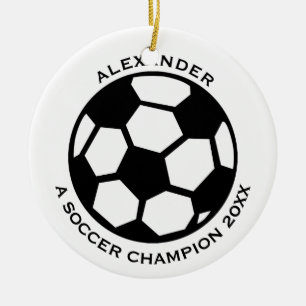 Ornamento De Cerâmica Jogador de futebol personalizado