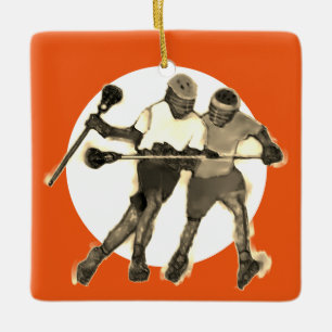 Ornamento De Cerâmica Jogador de Lacrosse