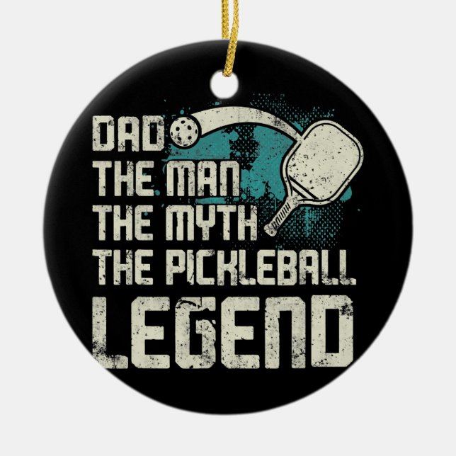 Ornamento De Cerâmica Jogador de Pickleball Esportivo Paddleball Paddleb (Frente)