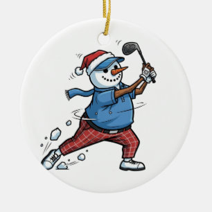 Ornamento De Cerâmica  Jogador de Tênis Boneco de Neve Natal 2026 Feriad