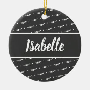 Ornamento De Cerâmica Jogador de Trompete Presente Presente Músico Pers