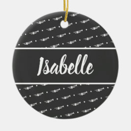 Ornamento De Cerâmica Jogador de Trompete Presente Presente Músico Perso