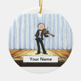 Ornamento De Cerâmica Jogador de Violino - Homem