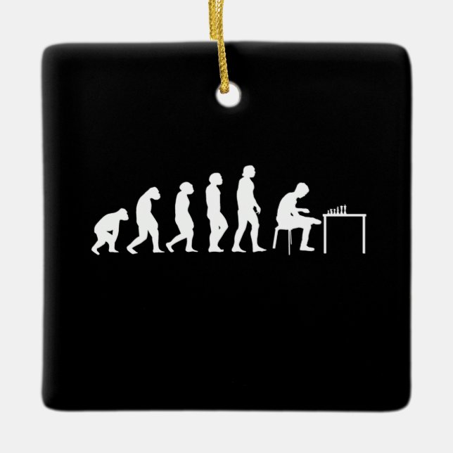 Ornamento De Cerâmica Jogador de xadrez de xadrez (Frente)