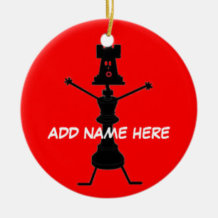 Ornamento De Cerâmica Jogador de xadrez personalizado