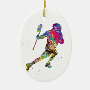 Ornamento De Cerâmica Jogador do Lacrosse