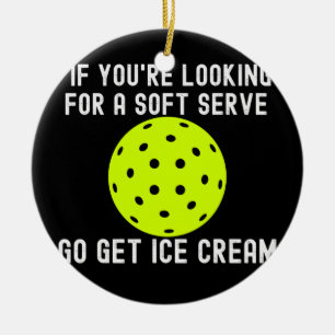 Ornamento De Cerâmica Jogador Engraçado Pickleball no Jogo Jogador de Pi