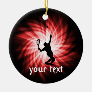 Ornamento De Cerâmica Jogador tênis; Vermelho