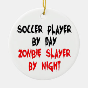 Ornamento De Cerâmica Jogador Zombie Jogador de Futebol