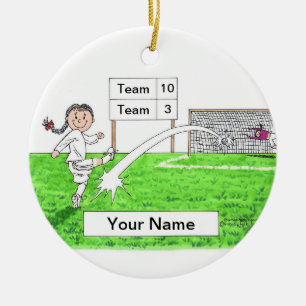 Ornamento De Cerâmica Jogadora de futebol - Mulher