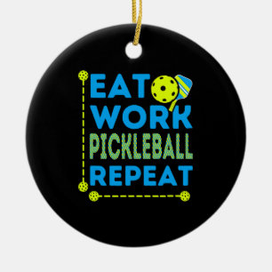 Ornamento De Cerâmica Jogadores De Pickleball Que Adoram Jogar O Esporte