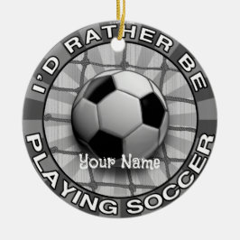 Ornamento De Cerâmica Jogar Futebol 