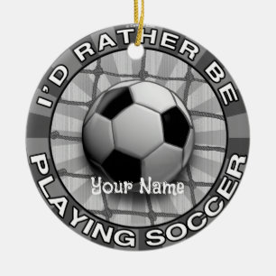 Ornamento De Cerâmica Jogar Futebol