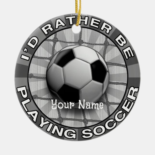 Ornamento De Cerâmica Jogar Futebol  (Frente)