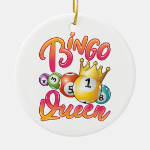 Ornamento De Cerâmica Jogo das Mulheres Rainhas do Bingo