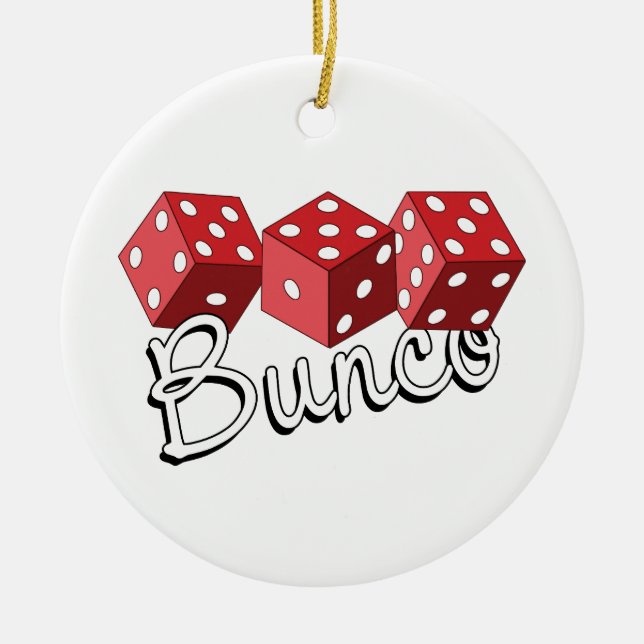 Ornamento De Cerâmica Jogo de Dice Bunco (Frente)