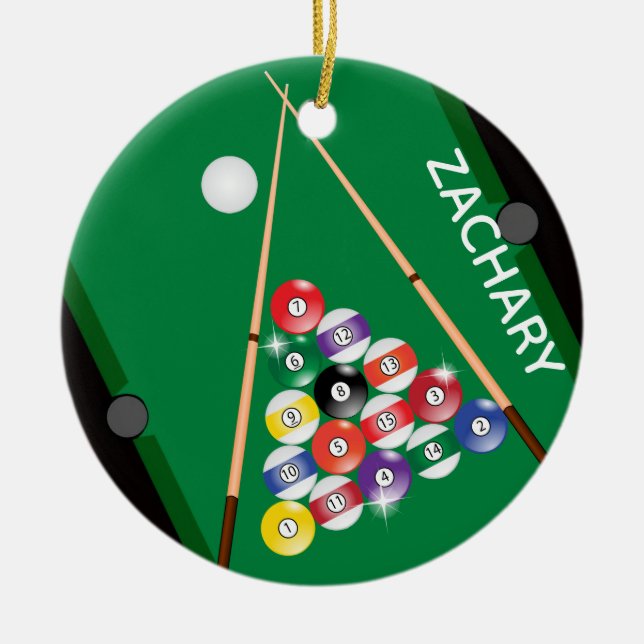 Ornamento De Cerâmica Jogo de Piscina Billiards (Frente)