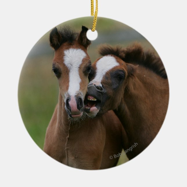 Ornamento De Cerâmica Jogo dos potros (Frente)