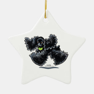 Ornamento De Cerâmica Jogo preto de cocker spaniel