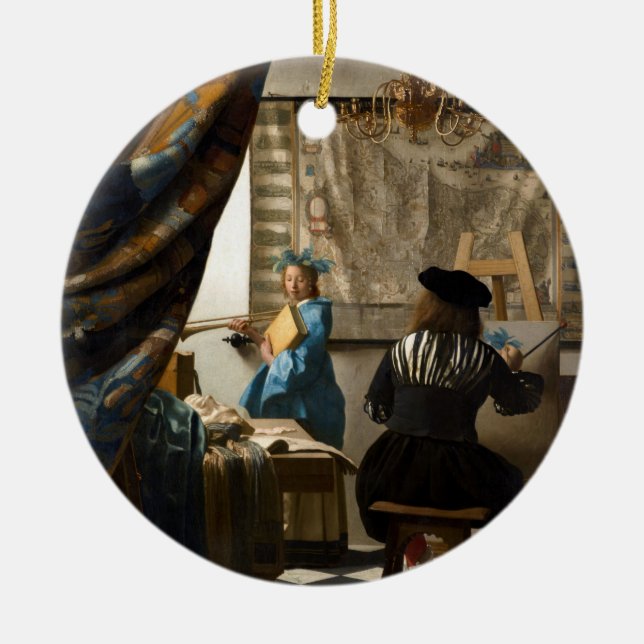 Ornamento De Cerâmica Johannes Vermeer - A Alegoria da Pintura (Frente)